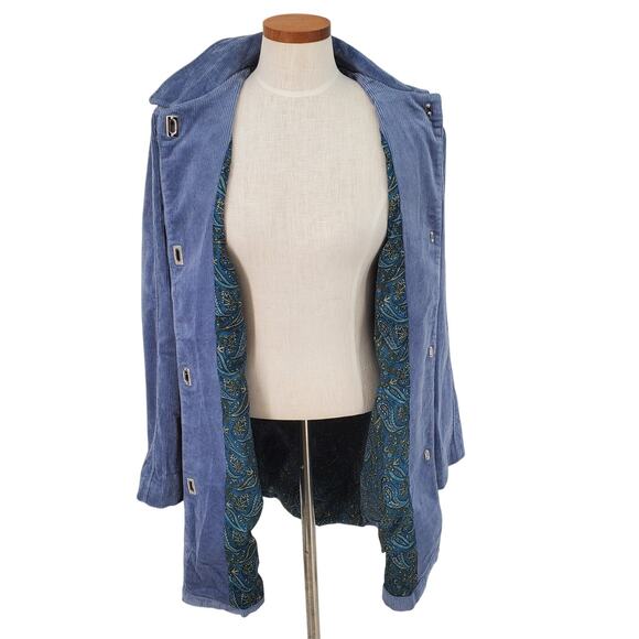 Jones Studio Blue Corduroy Turn Lock Jacket Stretch Womens Small New No Tags - Picture 3 of 6